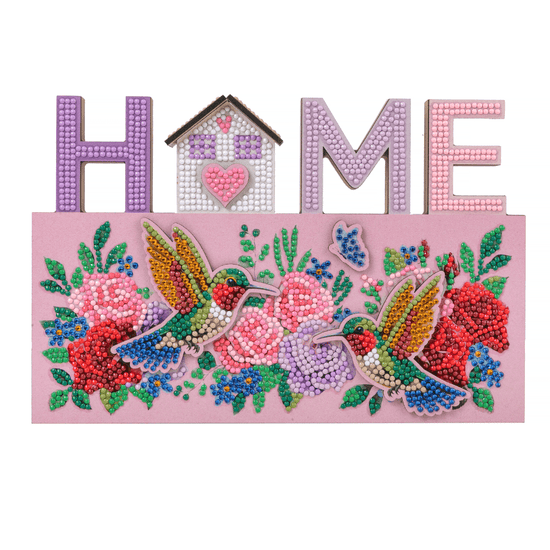 Home Sign Crystal Art Wooden Decoration Kit front