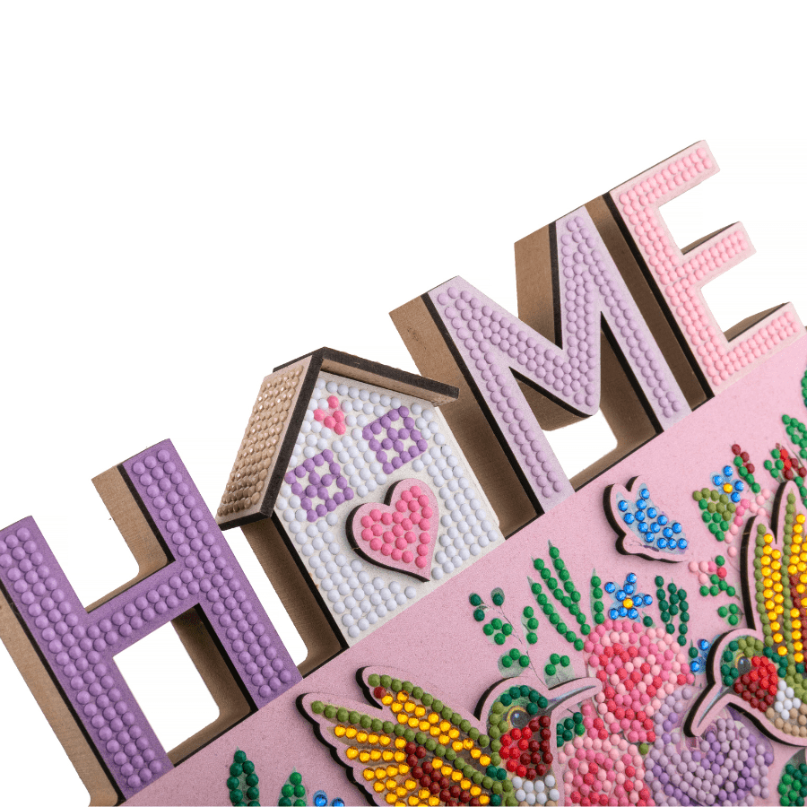 Home Sign Crystal Art Wooden Decoration Kit home