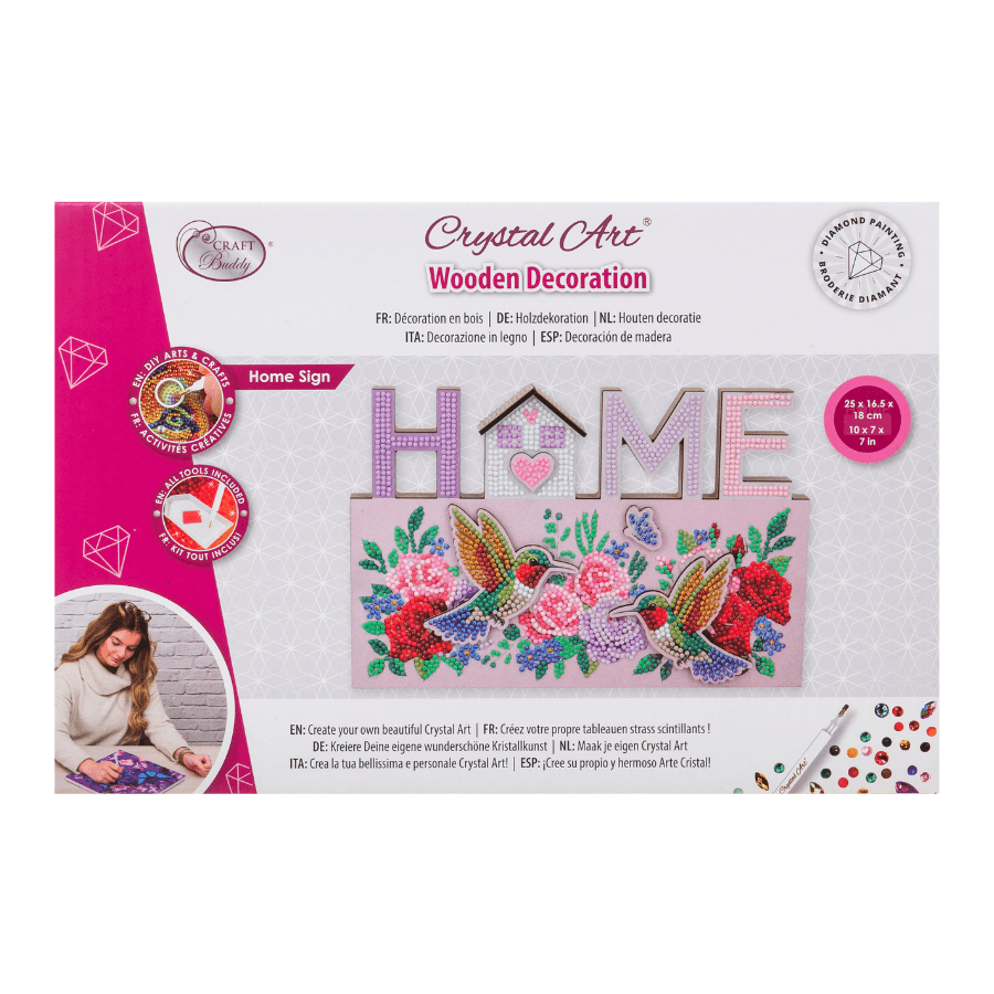 Home Sign Crystal Art Wooden Decoration Kit packfront