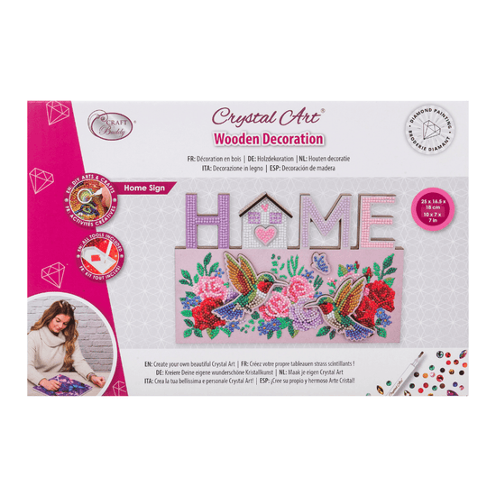 Home Sign Crystal Art Wooden Decoration Kit packfront