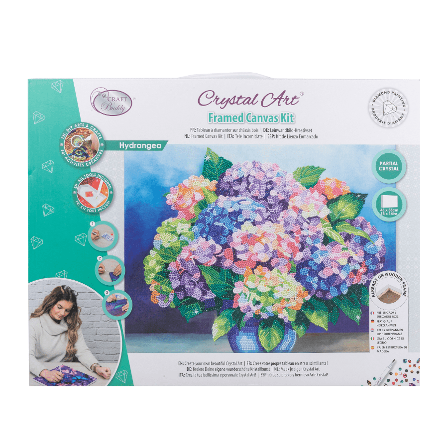 "Floral Set" Crystal Art Canvas Kit 35cmx45cm Set of 2