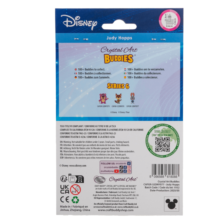 Judy Hopps Crystal Art Buddies Zootopia Series 6 packback