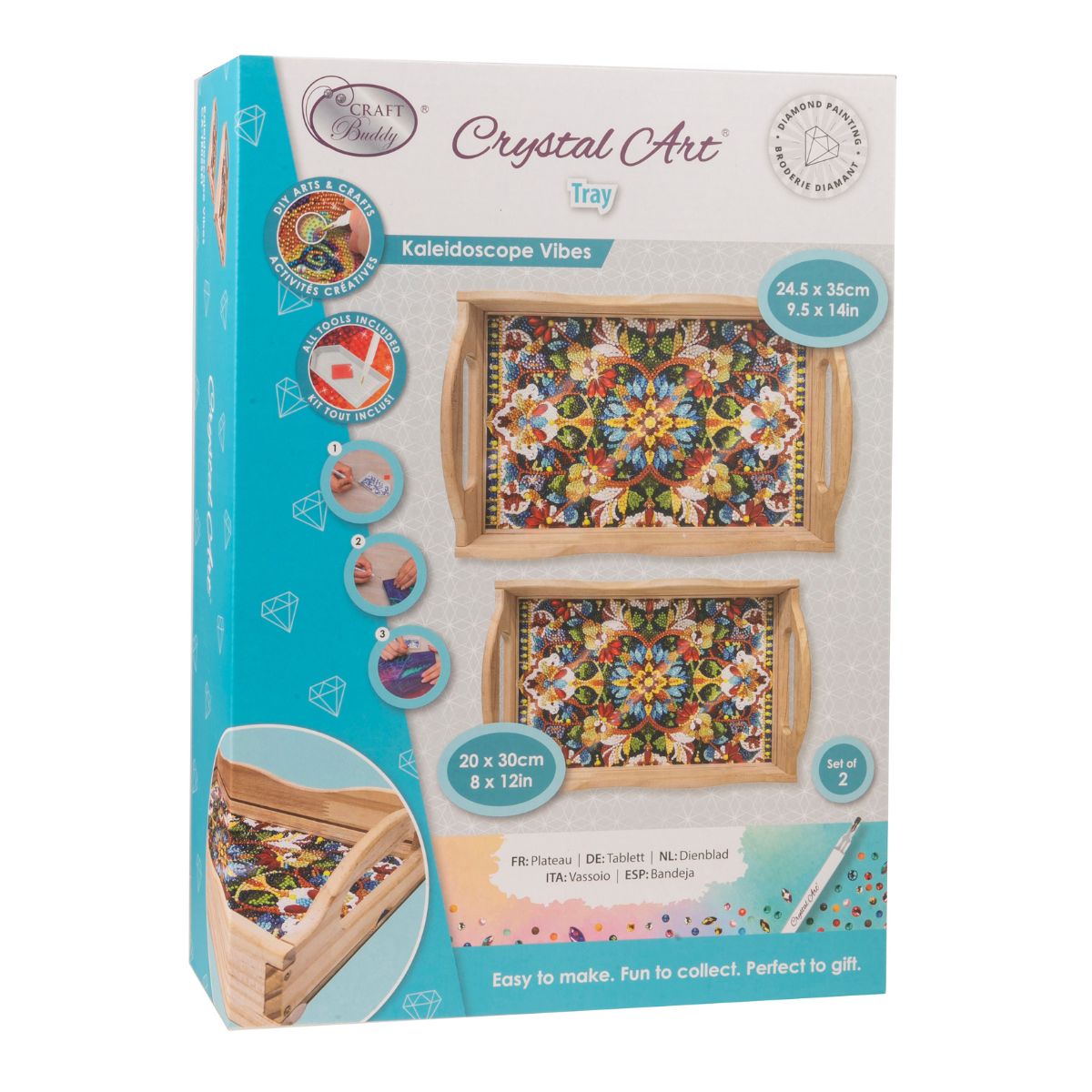 Kaleidoscope diamond art tray set of 2 front packaging