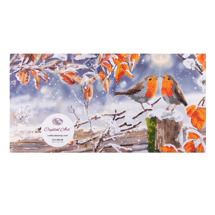 Kissing robins Crystal ArtCard kit-18x18cm 3