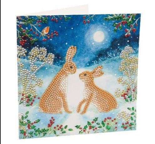 Bunnies 18 x 18cm Crystal Art Card