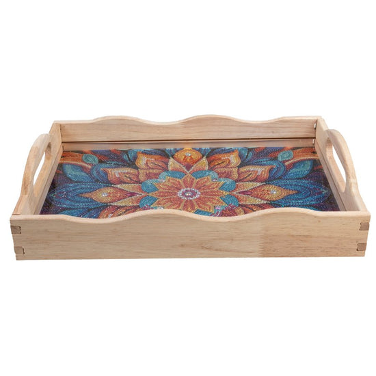 "Mandala" Crystal Art MDF Tray - 35cm x 25cm Side