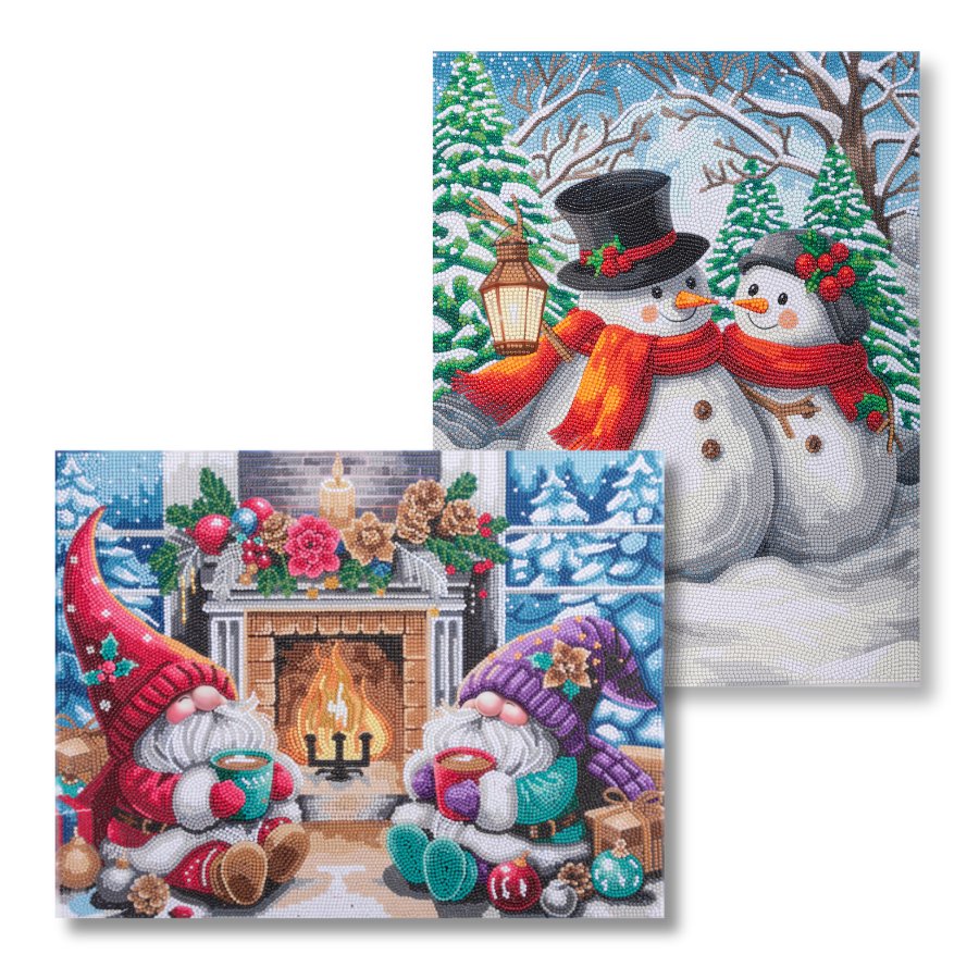 Modern Christmas set 35x45cm Crystal Art canvas both