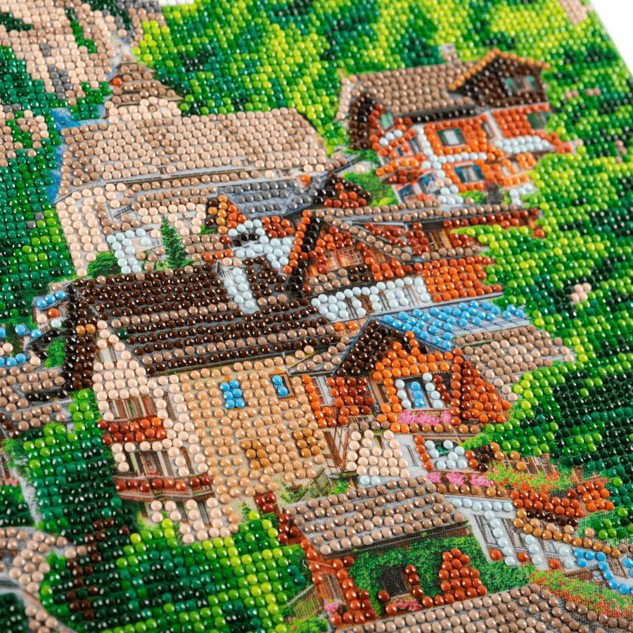 Mountain Village Crystal Art Canvas Kit 40cmx50cm 2