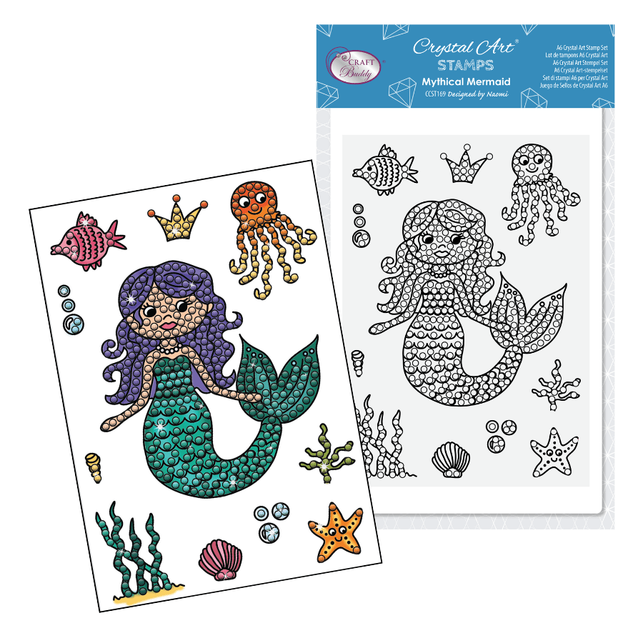 Mythical Mermaid Crystal Art A6 Stamp Set 1