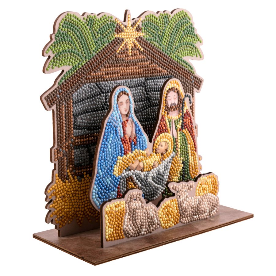 Nativity 3D Crystal Art Scene angled