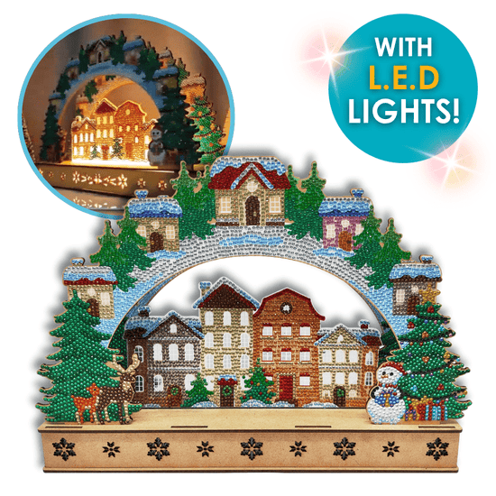 Nordic Village 3D Crystal Art Light Up Scene Kit