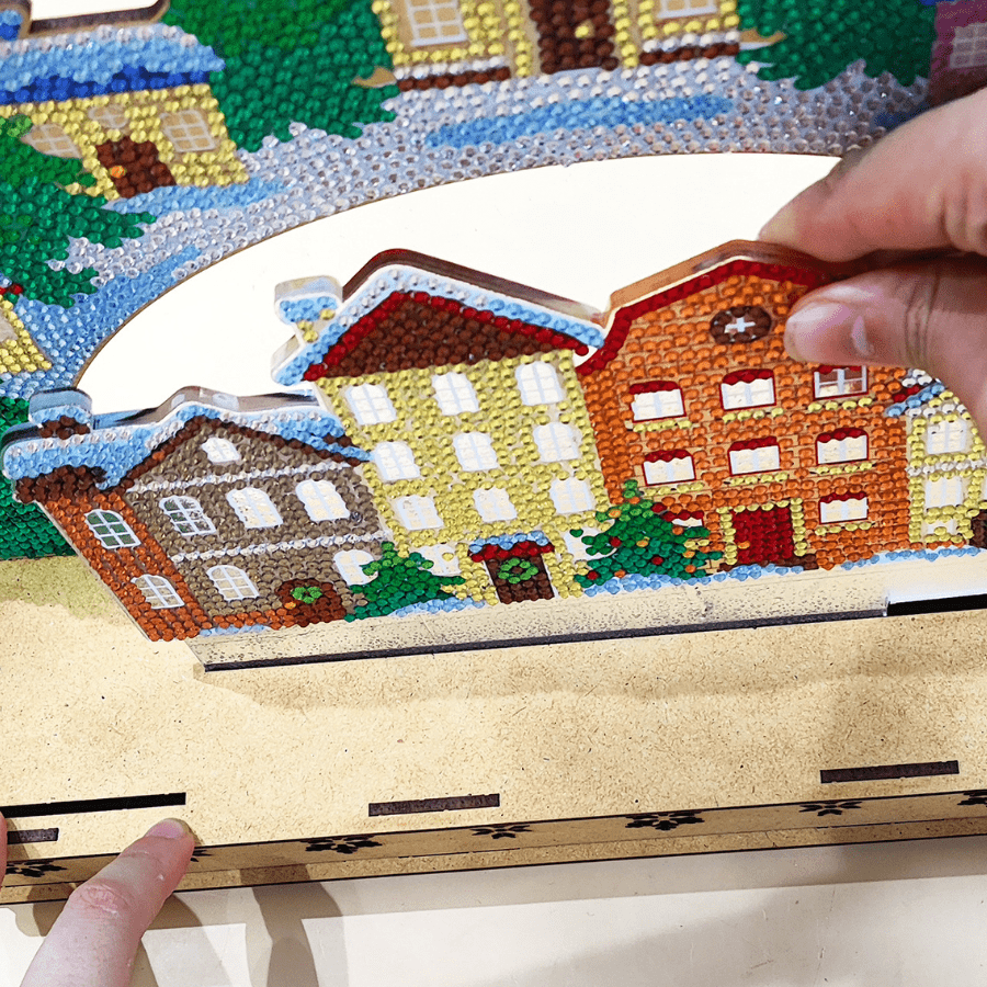 Nordic Village 3D Crystal Art Light Up Scene Kit