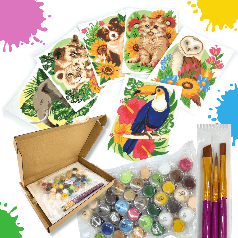 Paint By Numbers Greeting Card Set 6Cards 4