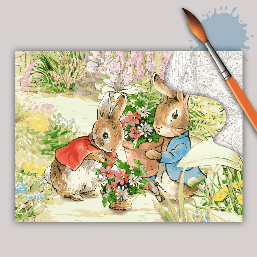 Peter Rabbit Flopsy 30x40cm Paint By Numb3rs Canvas 