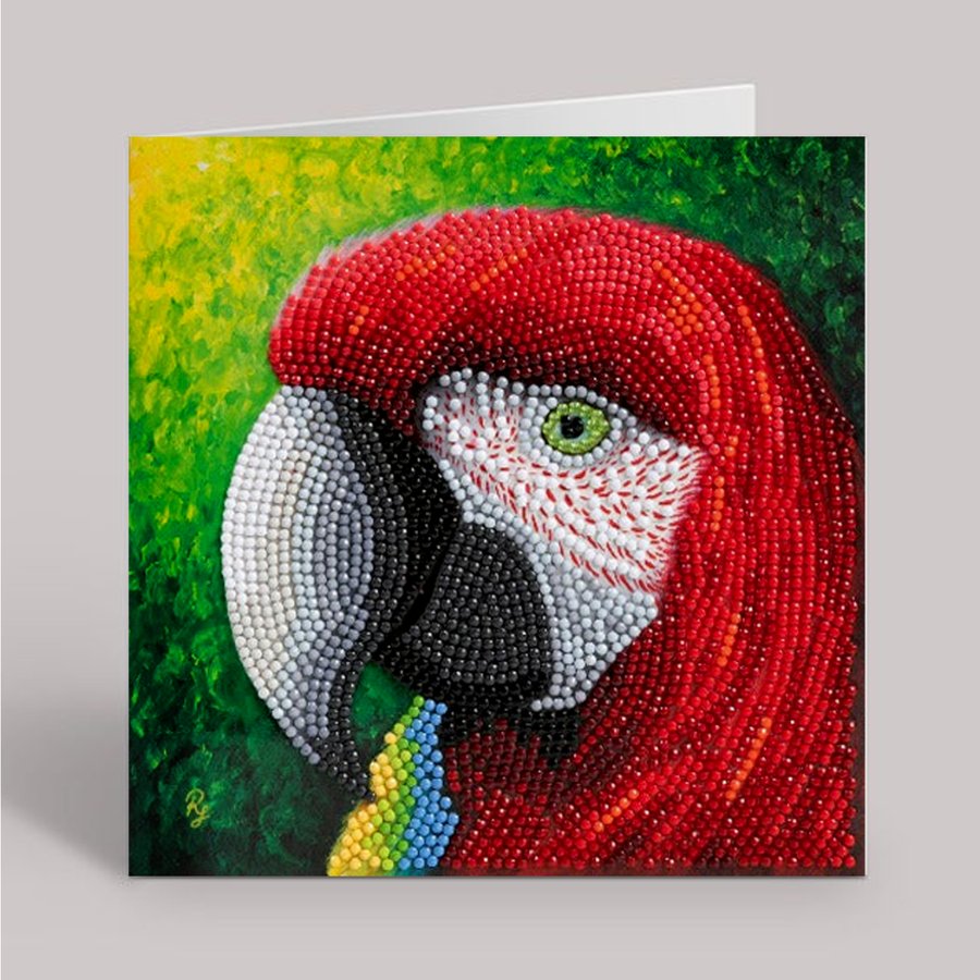 Pretty Parrot Crystal Art Card Rachel Froud