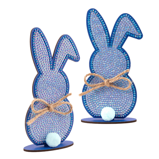 "Easter Rabbits" Crystal Art Wooden Kit Set of 4