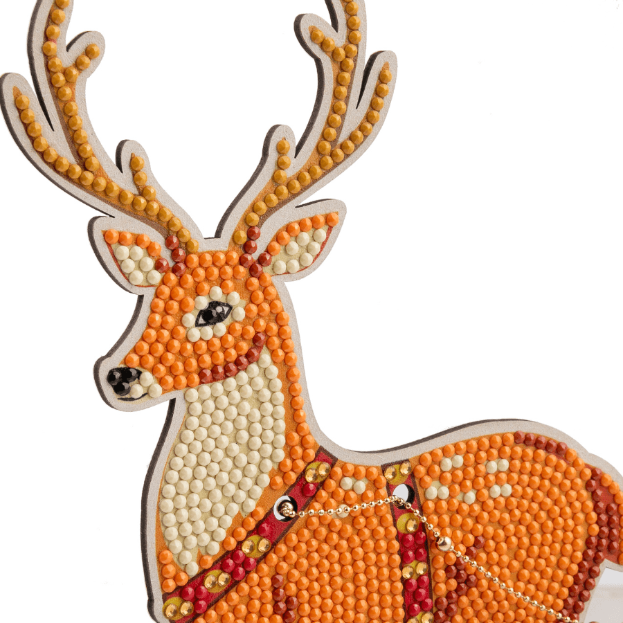 Santa's Sleigh Crystal Art Wooden Decoration Kit reindeer
