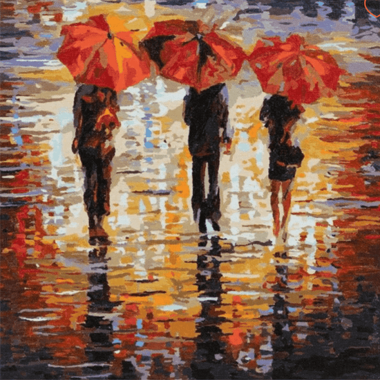 "In the Rain" by Leonid Afremov Paint By Numb3rs Kit 30x30cm