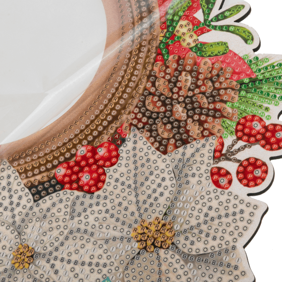 Shining Poinsettia Crystal Art Clock Kit 4