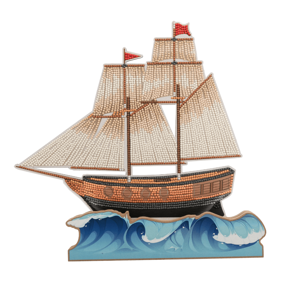 Ship Crystal Art Wooden Decoration
