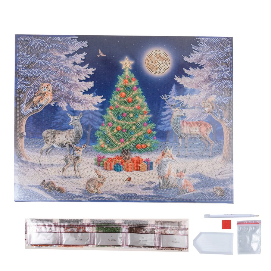 Silent Night Crystal Art Canvas Kit 45x35 6