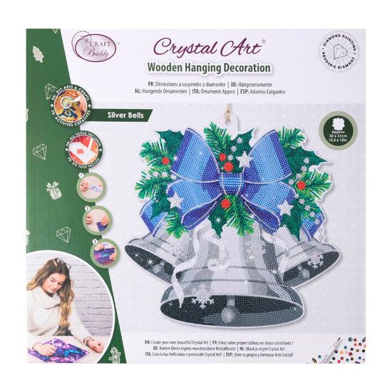 Silver Bells Crystal Art Hanging Decoration Kit 7