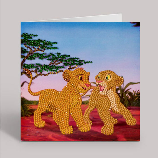 Simba and Nala Crystal Art Card