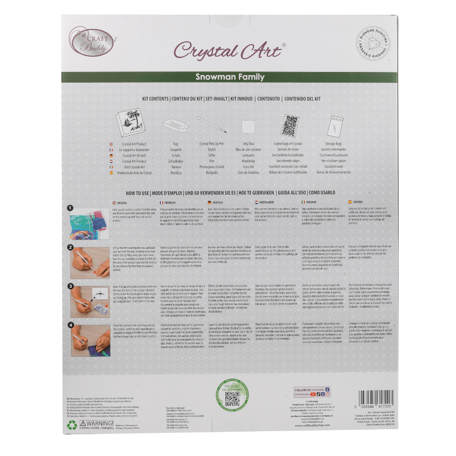 SnowmanFamily Crystal Art Canvas Kit 40x50 1