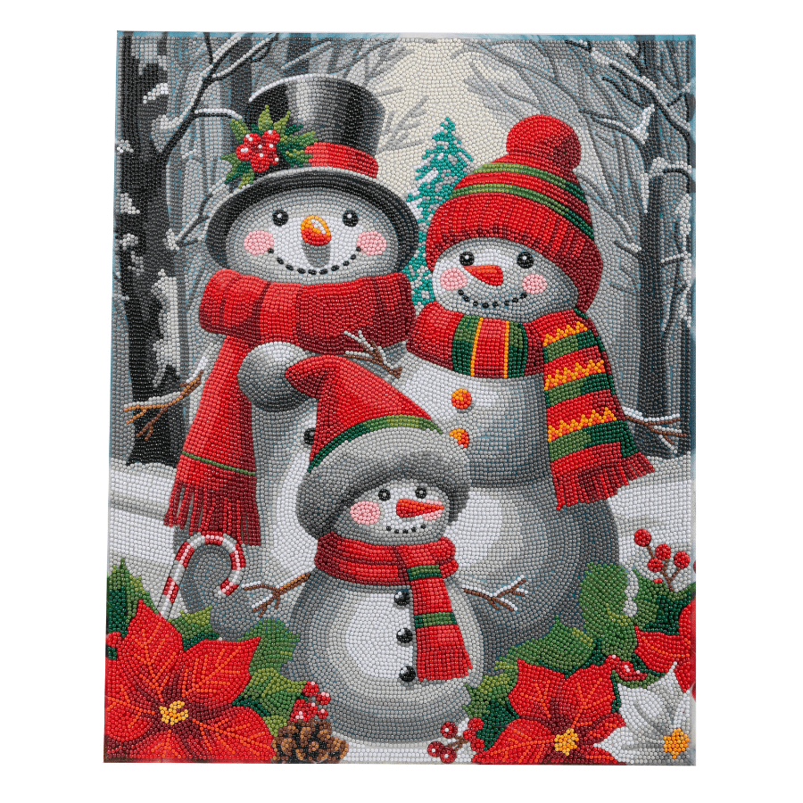 SnowmanFamily Crystal Art Canvas Kit 40x50 4