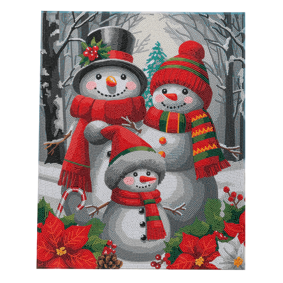 SnowmanFamily Crystal Art Canvas Kit 40x50 4