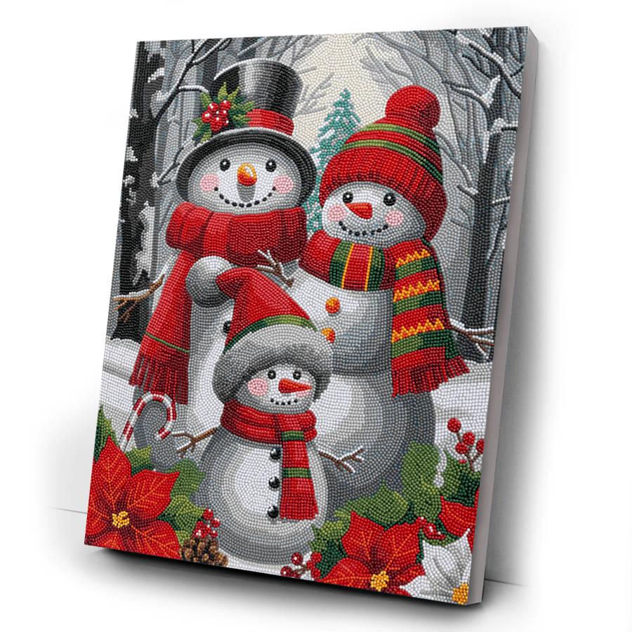 SnowmanFamily Crystal Art Canvas Kit 40x50 5
