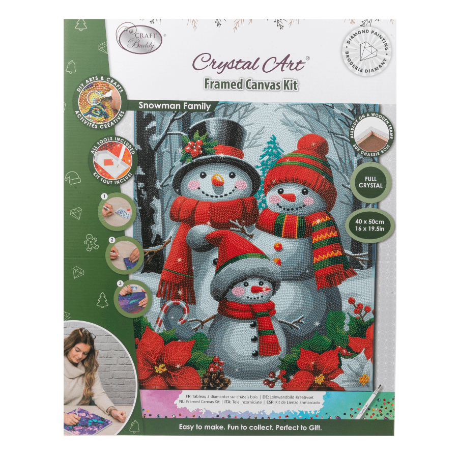 SnowmanFamily Crystal Art Canvas Kit 40x50 9