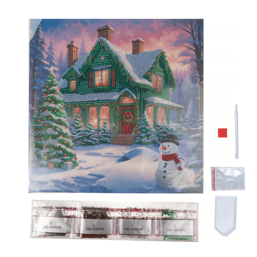 Snowy Paradise Crystal Art Canvas Kit 30x30 5