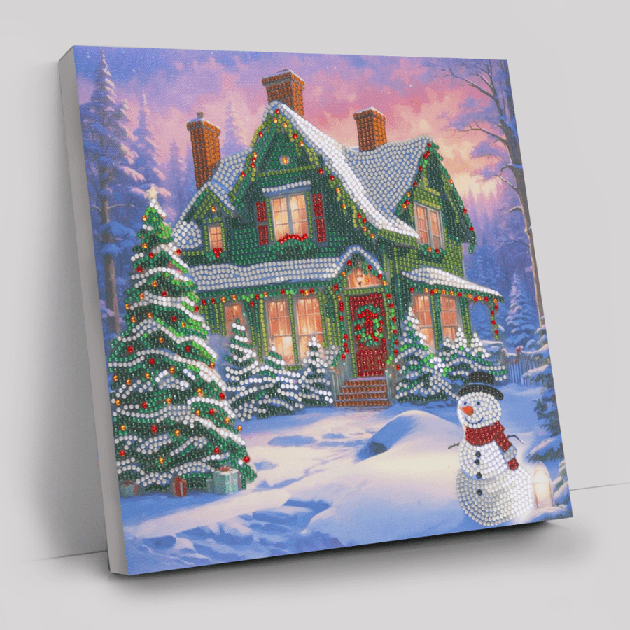 Snowy Paradise Crystal Art Canvas Kit 30x30 6