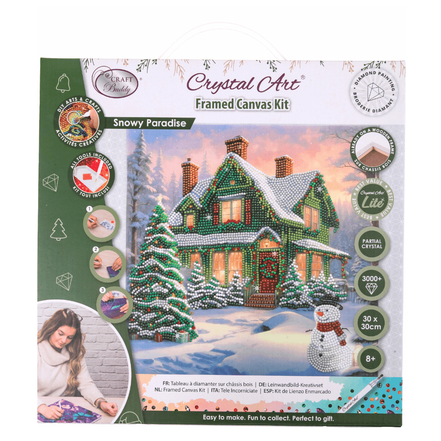 Snowy Paradise Crystal Art Canvas Kit 30x30 9