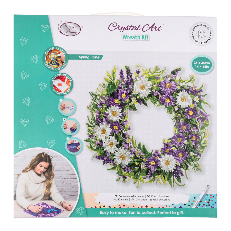 Spring Pastel Crystal Art Wreath Kit