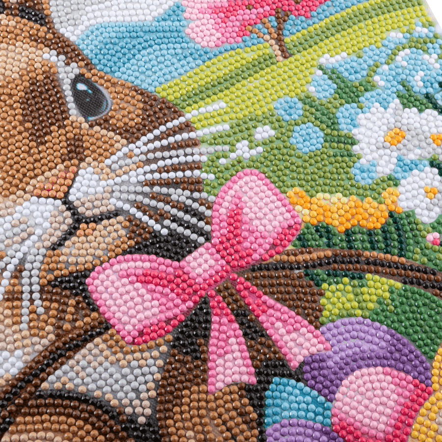 Spring Rabbit Crystal Art Canvas Kit 35x45 closeup