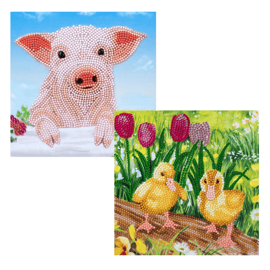 Spring & Summer Crystal Art Card Set of 6 18x18cm