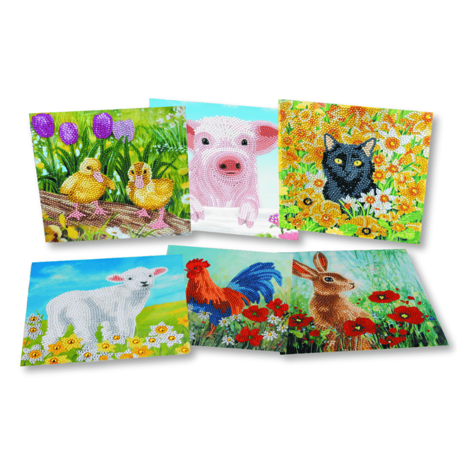 Spring & Summer Crystal Art Card Set of 6 18x18cm