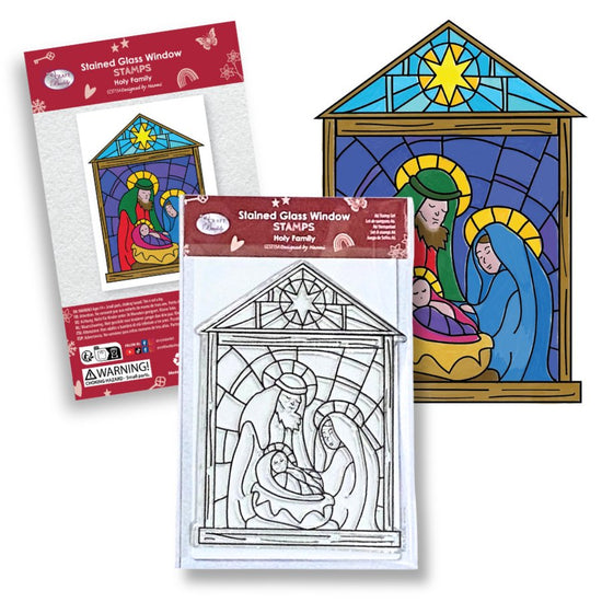 Stained Glass A6 Stamp Set Holy Family pack trio