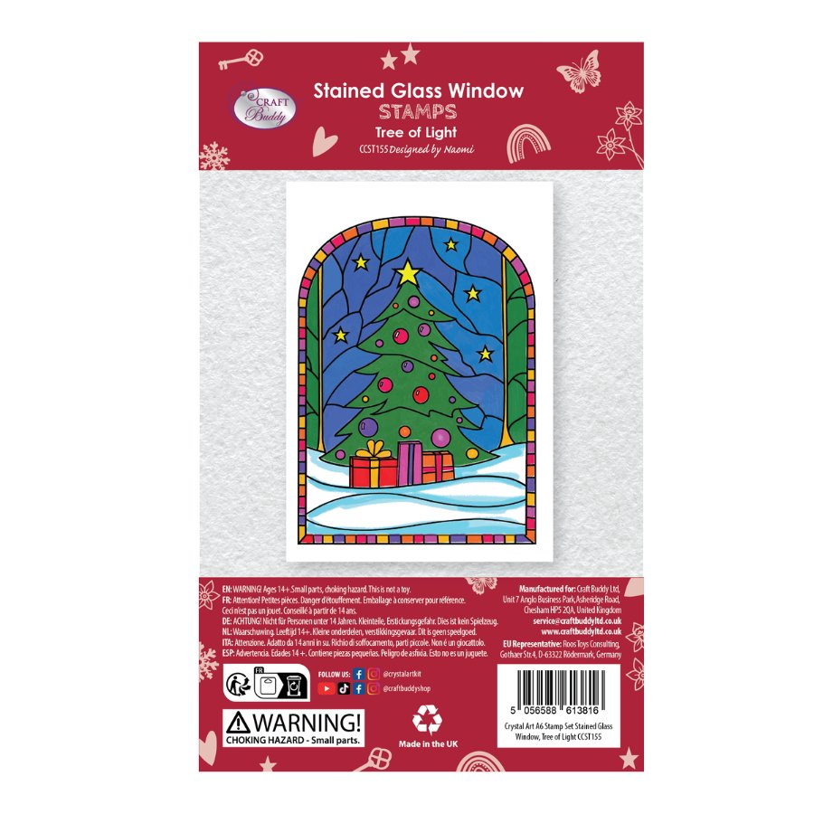 Stained Glass A6 Stamp Set Tree Of Light pack back