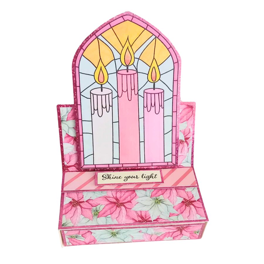 Stained Glass A6 Stamp Set Twinkling Candles example 2