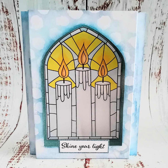 Stained Glass A6 Stamp Set Twinkling Candles example 4