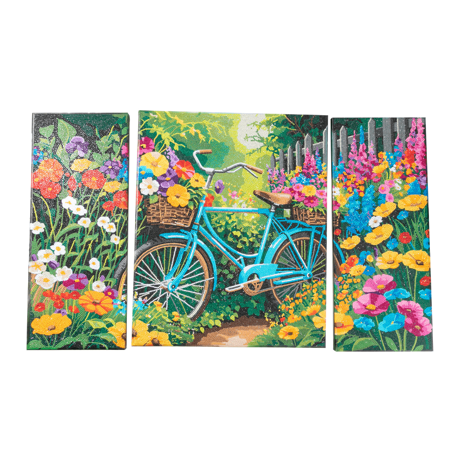 Summer Stroll Crystal Art Canvas Triptych 4