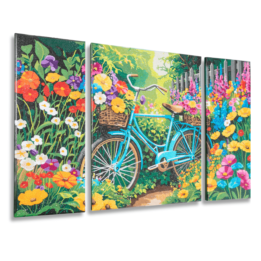 Summer Stroll Crystal Art Canvas Triptych 6