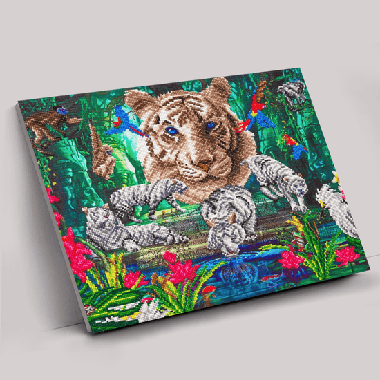 "White Tiger Temple" Crystal Art Canvas Kit 40x50cm