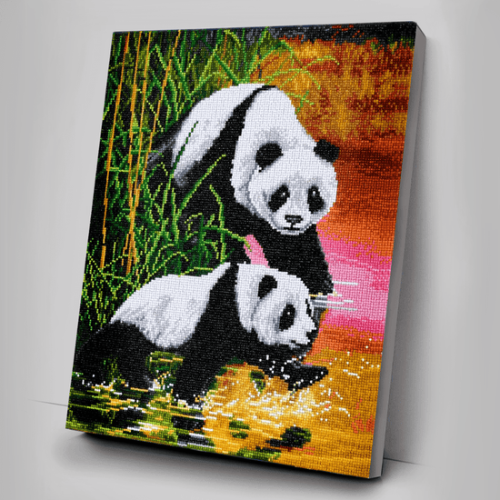 "Panda Playtime" Crystal Art Canvas Kit 40x50cm