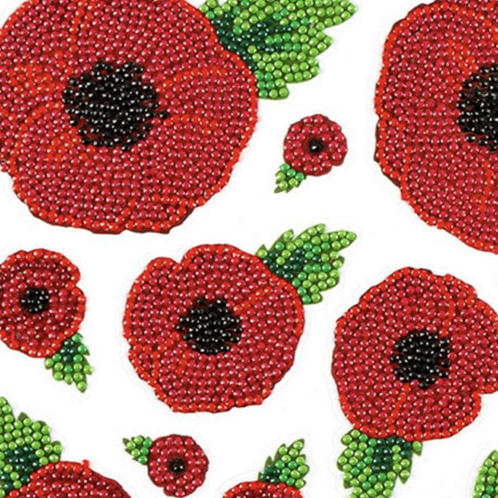 "Poppy" Crystal Art Stickers x28