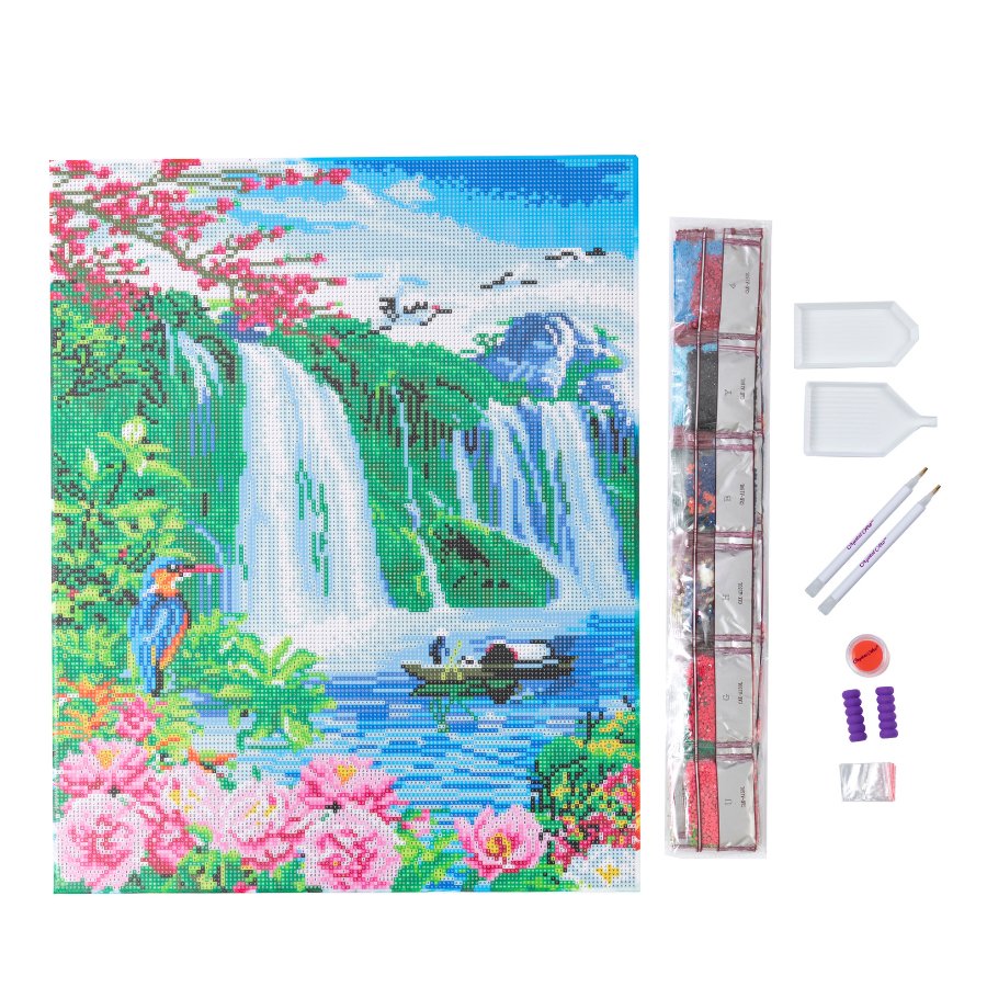 "Wonderful Waterfall" Crystal Art Canvas Kit 40x50cm