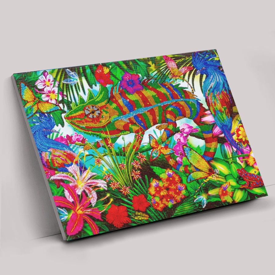 "Chameleon Jungle" Crystal Art Kit 40x50cm